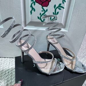 Windsor Silver Spiral Strap Heels
